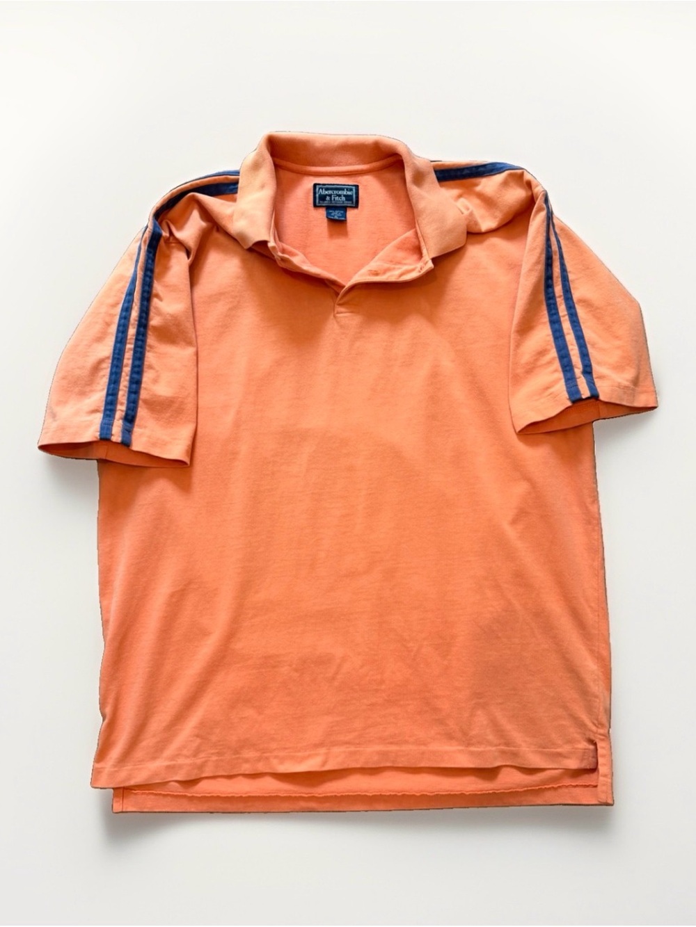 Vintage Abercrombie & Fitch Orange Polo with Navy Stripe Detail